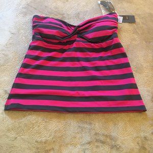 NWT Mossimo pink and slate tankini top Size S